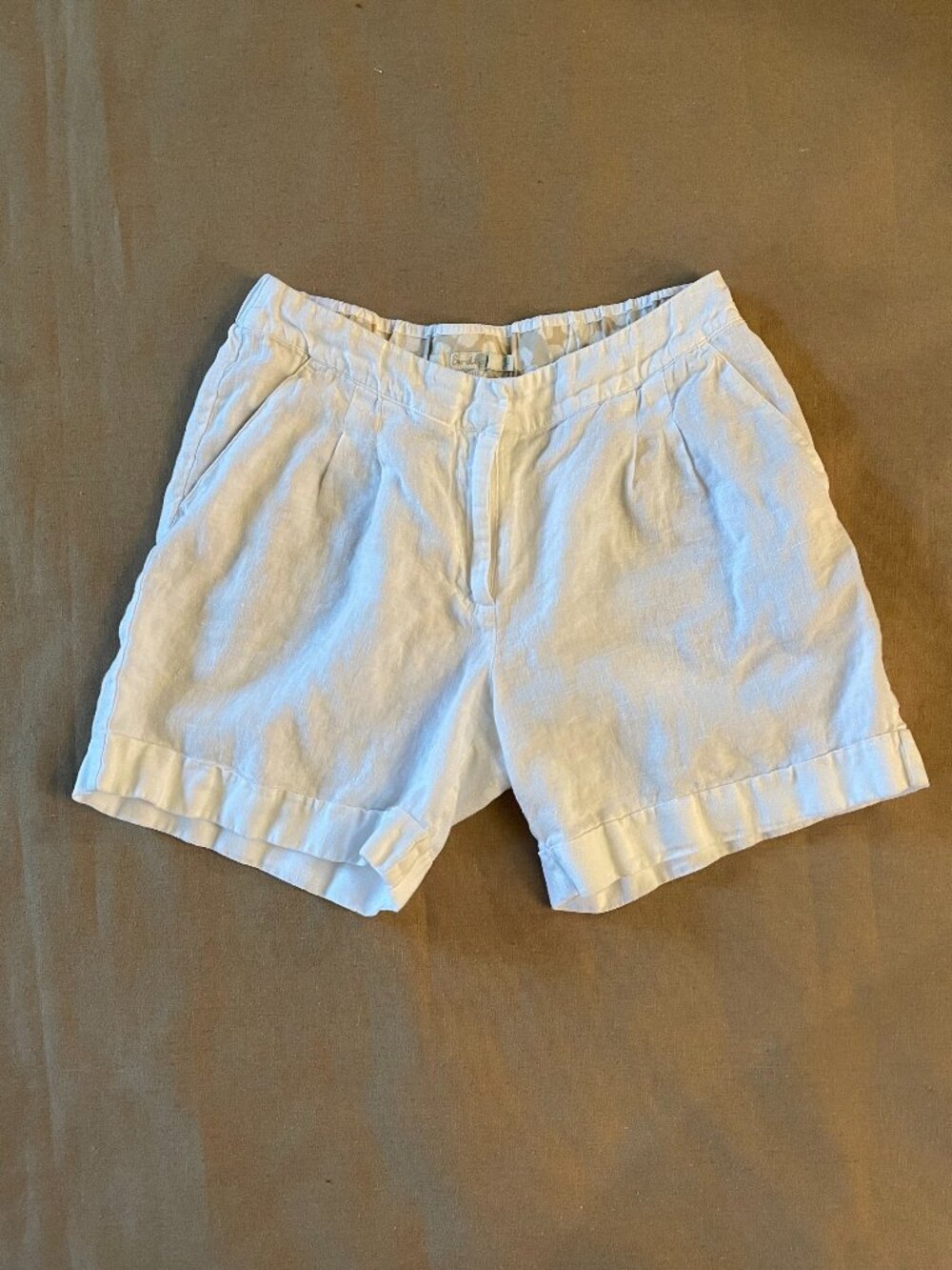 Boden Linen Shorts Sz 4 White Pockets Zipper Preppy Coastal Chic Beach Resort